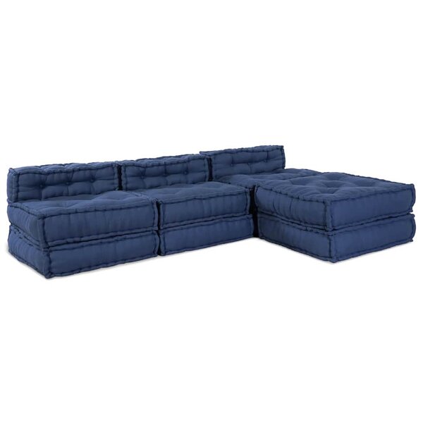 vidaXL Canapé modulaire 4 Pièces Indigo tissu