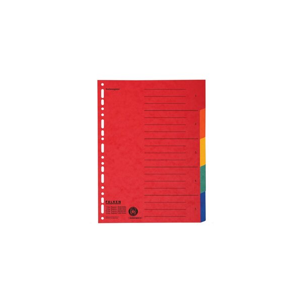 Intercalaires A4+ 5 Positions En Carte Recyclée - Couleurs Assorties - X 20 - Falken
