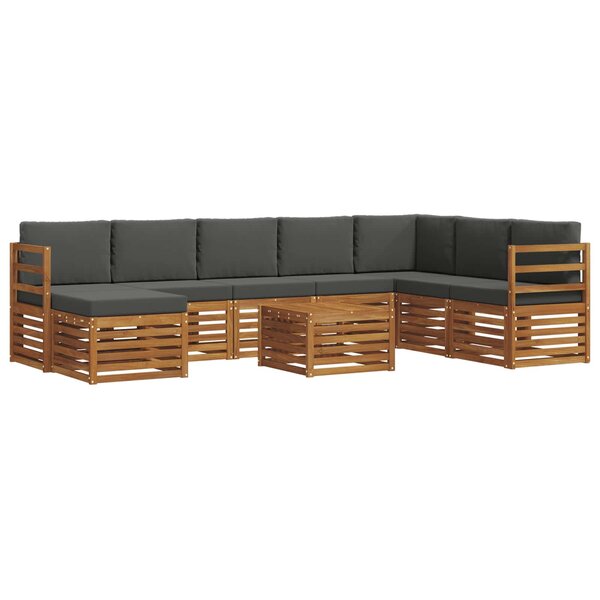vidaXL Ensemble de canapés d'extérieur 9 Pièces Naturel et Anthracite