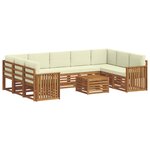 vidaXL Ensemble de canapés d'extérieur 10 pc Naturel et Crème