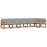 vidaXL Ensemble de canapés d'extérieur 6 pc Gris Naturel et Clair