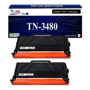 T3AZUR- 2x Toners compatibles avec Brother TN3480  TN3430 pour Brother MFC-L5700DN  MFC-L5750DW  MFC-L6800DW - 8 000 pages