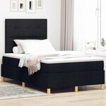 vidaXL Lit à ressorts avec matelas Noir 120 x 190 cm tissu