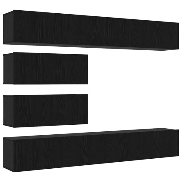 vidaXL Ensemble meuble TV 6 Pièces Chêne noir Bois d'ingénierie