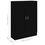 vidaXL Bibliothèque Noir 82 5x30 5x115 cm Bois d'ingénierie