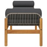 vidaXL Banc de jardin avec coussin gris résine tressée acacia