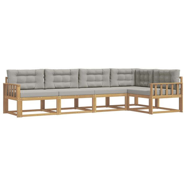 vidaXL Ensemble de canapés d'extérieur 4 pc Blanc et gris clair