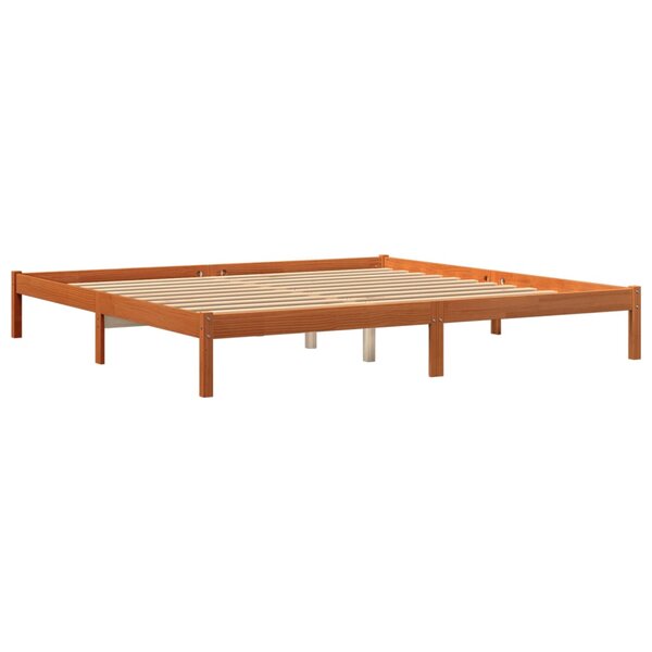 vidaXL Cadre de lit sans matelas cire marron 200x200cm bois pin massif