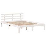 vidaXL Cadre de lit et tête de lit sans matelas blanc 135x190 cm