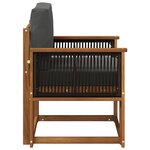 vidaXL Sofa de milieu extérieur Bois d'Acacia Massif Naturel