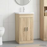 vidaXL Meuble de salle de bain avec évier Chêne Sonoma