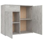 vidaXL Buffet gris béton 80x36x75 cm bois d'ingénierie