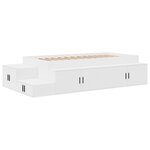 vidaXL Lit de rangement blanc 90x200 cm