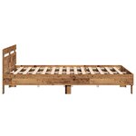vidaXL Cadre de lit avec tête de lit Bois Ancien 180 x 200 cm