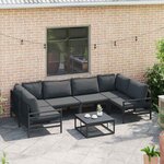vidaXL Ensemble de canapé de jardin Anthracite Acier