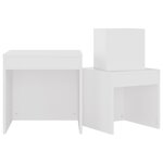 vidaXL Tables gigognes 3 Pièces Blanc Aggloméré