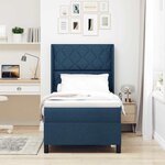 vidaXL lit à ressorts avec matelas et LED bleue 90 x 200 cm  en tissu