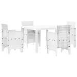vidaXL Ensemble de salle à manger pour jardin 5 pc Blanc Polypropylène