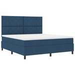 vidaXL Lit à ressorts avec matelas et lumière LED - Bleu  180x200 cm  tissu