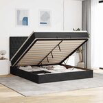VidaXL Cadre de lit ottoman avec matelas noir 180x200cm velours