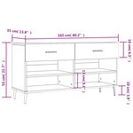 vidaXL Banc à chaussures chêne fumé 102x35x55 cm bois d'ingénierie