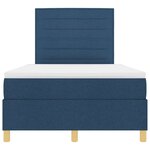 vidaXL Lit à ressort LED avec matelas Bleu 120 x 190 cm tissu