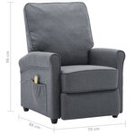 vidaXL Fauteuil électrique de massage Gris foncé Tissu