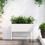 vidaXL Bac de jardin surélevé Blanc 60 x 26 x 45 cm Acier