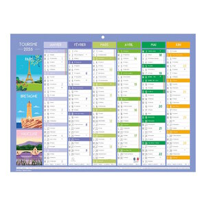 Calendrier Mural 2026 - 22 x 29.5 cm - Tourisme