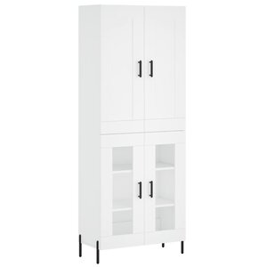 vidaXL Buffet haut Blanc 69 5x34x180 cm Bois d'ingénierie