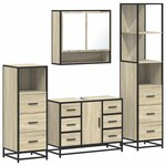 vidaXL Ensemble de meubles de salle de bain 4 Pièces chêne sonoma