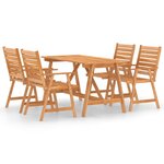 vidaXL Ensemble à manger de jardin 5 Pièces Bois d'acacia solide