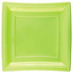 Lot de 50: Assiette plastique carrée vert anis 185 mm Quadripack