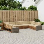 vidaXL Ensemble de canapés d'extérieur 9 Pièces Naturel et Beige