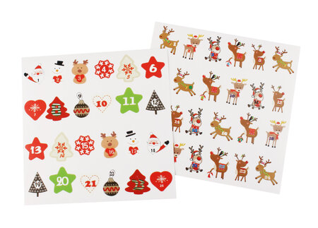 Stickers transparents pour calendrier de l'avent x48