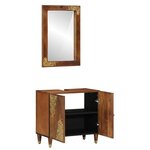 vidaXL Set de Meubles de Salle de Bain 2 Pièces Marron 62 x 33 x 58 cm