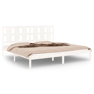 vidaXL Cadre de lit sans matelas blanc 200x200 cm bois massif de pin