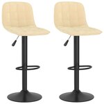 vidaXL Tabourets de bar lot de 2 crème velours