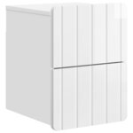 vidaXL Cabinet de chevet mural Blanc brillant 33 x 34 5 x 43 cm