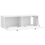 vidaXL Meuble TV mural Montage mural Blanc brillant 98 x 31 x 30 cm