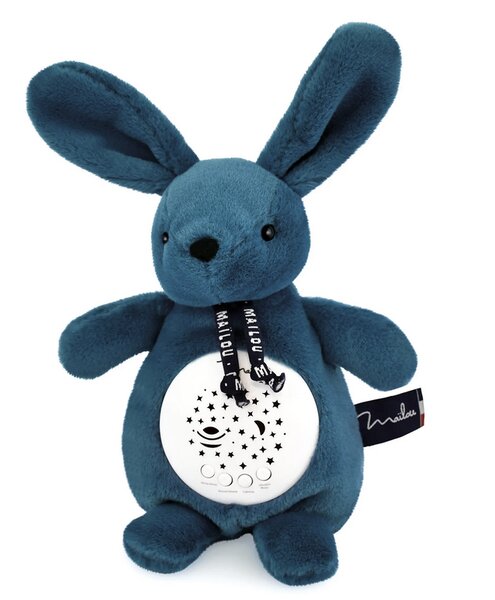 Veilleuse bebe musicale - Lapin dorlotin bleu mineral - Mailou