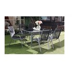 Le Grenadin : Salon de jardin table et 6 chaises en aluminium