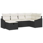 vidaXL Ensemble de canapé de jardin 6 Pièces Noir 55 x 62 x 69 cm