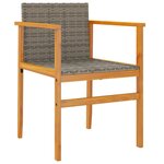 vidaXL Chaises de jardin lot de 2 gris résine tressée et bois massif