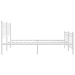 vidaXL Cadre de lit métal sans matelas et pied de lit blanc 180x200 cm