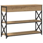 Table Console vidaXL Artisan Chêne 100x28x75 cm Bois d'ingénierie & Acier