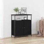 vidaXL Buffet Chêne noir 70 x 30 x 80 cm Bois d'ingénierie
