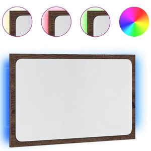 vidaXL Miroir de salle de bain à LED chêne marron bois d'ingénierie
