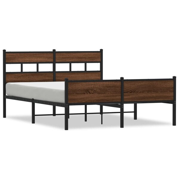 vidaXL Cadre de lit sans matelas chêne marron 150x200 cm