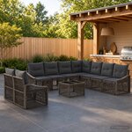 vidaXL Ensemble de canapé de jardin 10 pc Gris polyrotin